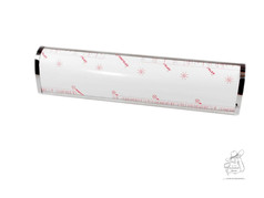 Rechteckiger Leuchtkasten f�r LKWs mit gl�nzenden Seiten und wei�er Schutzfolie auf der Front, beschriftet mit 