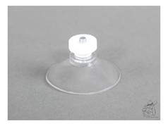 Transparenter Sauger mit wei�er Schraubmutter und Gewinde.