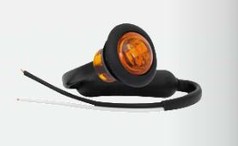 ```alt LED Markierungsleuchte mini rund, bernsteinfarben, mit schwarzem Geh�use und Anschlusskabel. ```