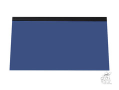 Blauer Schmutzf�nger mit glatter Oberfl�che und schwarzer Oberkante.