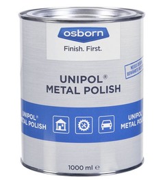 Silberne Dose Unipol Metal Polish von Osborn, 1000 ml, mit Symbolen f�r Haushalt, Gewerbe und Auto.