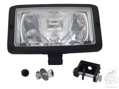 Eckiger SIM Fernscheinwerfer H3 mit Standlicht, schwarzem Rahmen und Montagezubeh�r.