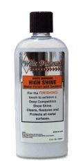 Wei�e Flasche White Diamond High Shine Hochglanz-Metallpolitur mit schwarzem Deckel.