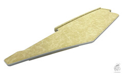 Langer, beiger LKW-Tisch aus weichem, strukturiertem Material mit erh�hter Kante, passend f�r Actros MP 4+5.