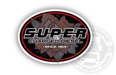 Ovaler Aufkleber aus Druckfolie mit schwarzem Hintergrund, roter Rose und Text 