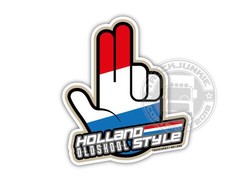 TJ Aufkleber "Finger Holland" als Hand in den Farben der niederl�ndischen Flagge. Mit Text "HOLLAND OLDSKOOL STYLE".