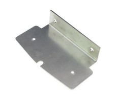 Silberfarbene Edelstahlplatte mit Winkel und L�chern zur eckigen Befestigung von Doubledutch K�hlergrill Lampen.
