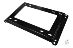 Schwarze, pulverbeschichtete tiefe Sitzkonsole mit Befestigungsl�chern.