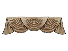 Beige Innenraum-Bord�re "3 Wellen Exclusiv" aus Wildlederimitat mit dunkler Kunstlederkante.