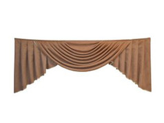 Braune Innenraum-Bord�re aus Wildlederimitat f�r LKW-Oberbett, mit eleganter Wellenform.