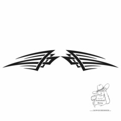 Paar schwarzer Aufkleber mit modernem Tribal-Pfeil-Ornament-Design.