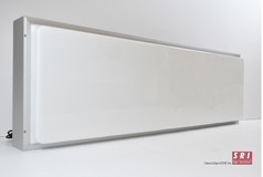 SRI Classic Sign LED LKW-Leuchtkasten. Rechteckig, mit silbernem Rahmen und wei�er Front.