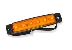 Orange LED-Markierungsleuchte f�r LKW mit schwarzem Geh�use und Befestigungsl�chern.