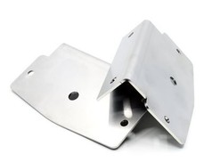 Gl�nzende Edelstahlplatte und Winkelhalterung f�r eckige LED K�hlergrilllampen.