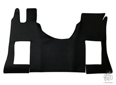 Schwarzes, einteiliges Bodenset aus glattem Kunstleder f�r die LKW-Kabine.