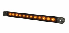 Schlanke, anthrazit get�nte Dark Knight Positionsleiste mit leuchtend orangefarbenen LEDs.