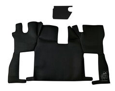 Schwarzes Bodenset aus Kunstleder f�r Scania NG S LKW-Kabine, passend f�r luftgefederte Beifahrersitze.