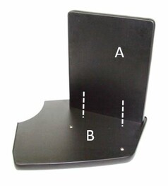 Schwarzer, matter L-f�rmiger Kaffeetisch f�r Scania LKW.