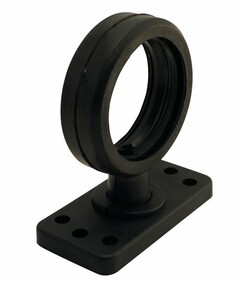 Schwarzer Gylle Gummiarm mit runder Aufnahme und flacher Basis mit Befestigungsl�chern.