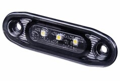 Eine anthrazit get�nte, transparente Strands Dark Knight Positionsleuchte mit LEDs und Befestigungsl�chern.