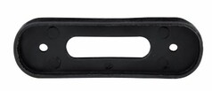 Schwarze, ovale Gummidichtung f�r Positionsleuchte mit zentraler Aussparung und zwei Montagel�chern.