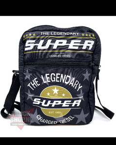 Schwarze Polyester Trucker Tasche mit Sternenmuster und 