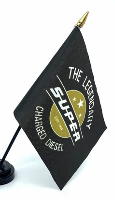 Schwarze Tischflagge mit gold-wei�em 