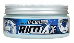 D-CON Wheel & Rim Wax V2 in hellblauem Tiegel mit silbernem Deckel. Blaues Etikett zeigt Felgen und den Produktnamen.