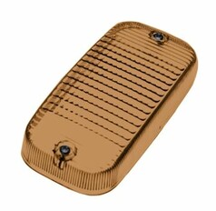 Rechteckiges, geriffeltes Ersatzglas in DARK orange f�r Talmu Schwedenleuchte, mit zwei Befestigungspunkten.