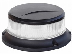 Magnetische LED Rundumleuchte in Schwarz und Wei� mit transparentem Kunststoff-Objektiv.