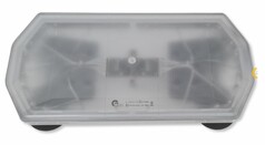 Warnbalken 585 mit matter Polycarbonat-Abdeckung und schwarzen Magnetf��en.