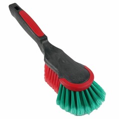 CleanTruck Vikan Felgenb�rste mit schwarzem Griff, roten Akzenten und rot-gr�nen Borsten.