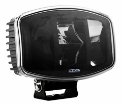 Ledson LED-Scheinwerfer mit klarem Steinschlagschutz. Schwarzer, rechteckiger Scheinwerfer mit K�hlrippen und Halterung.