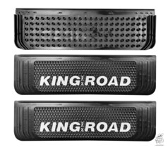 Schwarze PVC-Schmutzf�nger mit "KING OF THE ROAD" Schriftzug und Anti-Splash-Struktur.