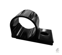 Schwarzer Scheinwerferhalter aus pulverbeschichtetem Edelstahl f�r 60mm Rohre, mit Befestigungsloch.