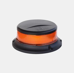 SWEDSTUFF Rundumleuchte MINI mit bernsteinfarbener Polycarbonat-Linse und schwarzem Geh�use.