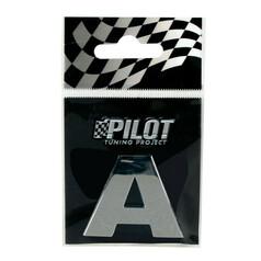 Ein gl�nzender, chromfarbener 3D Aufkleber 