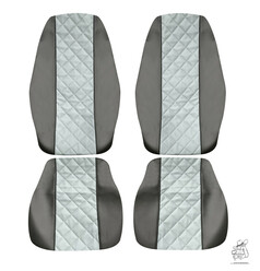 Sitzbez�ge Fahrer und Beifahrer Innen in grau und Au�en in schwarz