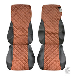 Sitzbez�ge Fahrer und Beifahrer Innen in hellbraun und Au�en in schwarz