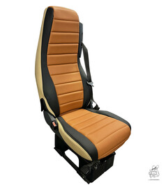 LKW-Sitzbezug in drei verschiedenen Farben creme, schwarz und caramel.
