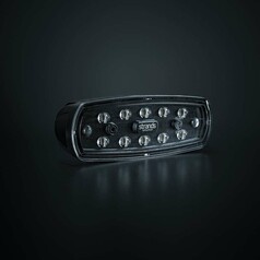 Schwarzes Strands LED R�ckfahrlicht mit klarer Linse und mehreren LEDs.