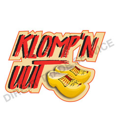 Aufkleber mit rotem Schriftzug 