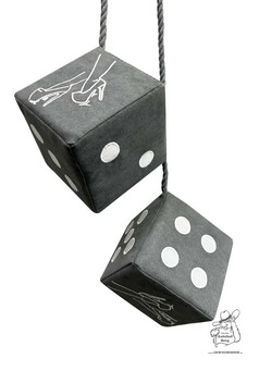 W�rfel grau mit High Heels Stick in wei�