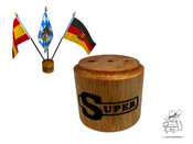 Flaggenst�nder f�r 3 Flaggen aus Holz "Schriftzug"