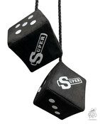 W�rfel schwarz mit  Druck 10cmx10cm - Abverkauf