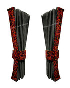 Rundumgardine grau mit Kante in D�nisch Pl�sch