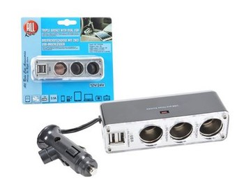 3er Steckdose mit 2 USB Anschl�ssen (348884)