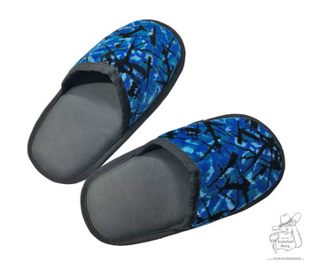 Pantoffeln Pl�sch blau  - Paarpreis