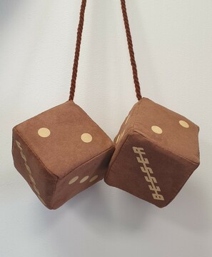 W�rfel antik mit Druck 10cmx10cm - Abverkauf