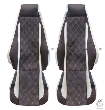 Sitzbez�ge passend f�r Scania - Standard beide Sitze luftgefedert Anfertigung nach Wunsch
